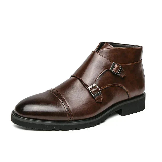 Parker | Double Buckle Synthetic Leather Boots